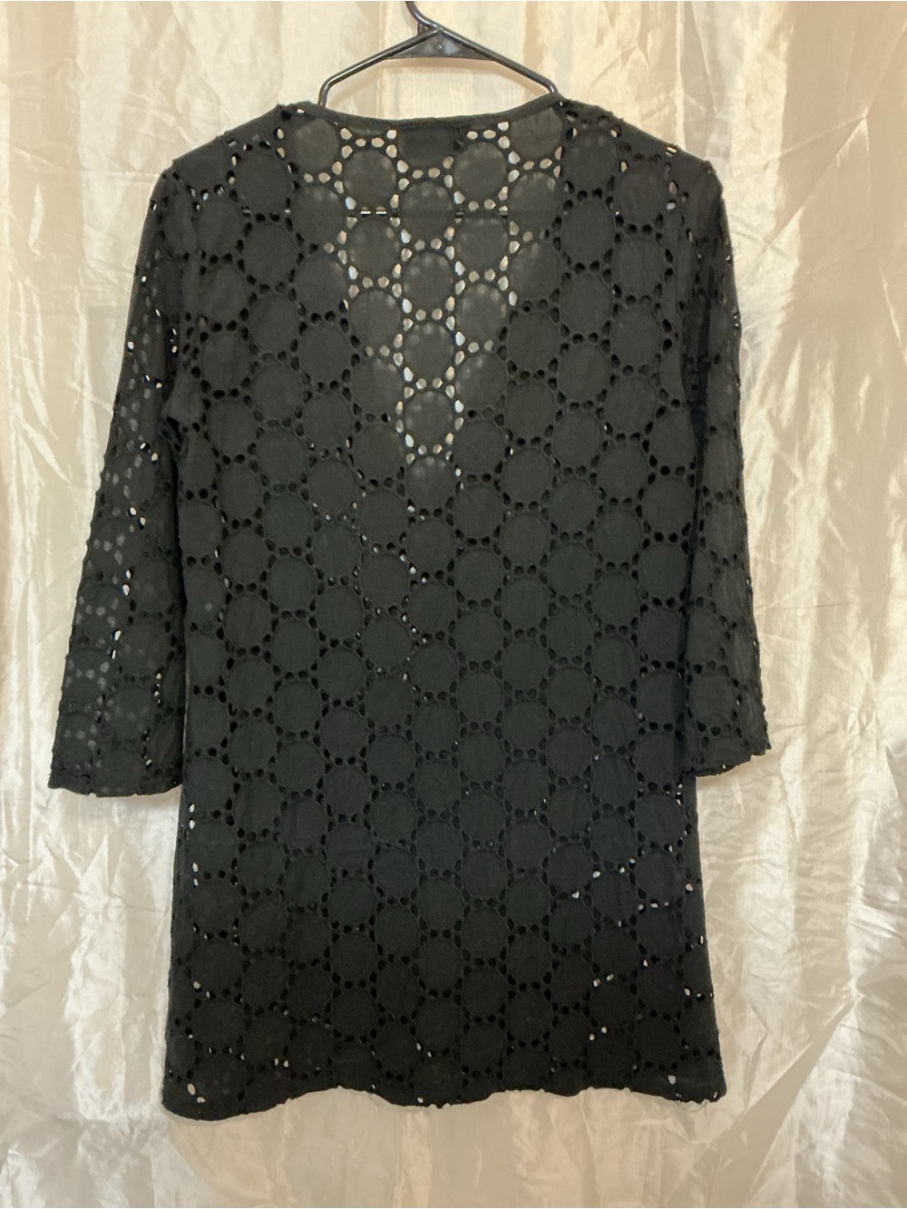 Jordan Taylor Black Eyelet Lace Long Sleeve coverup